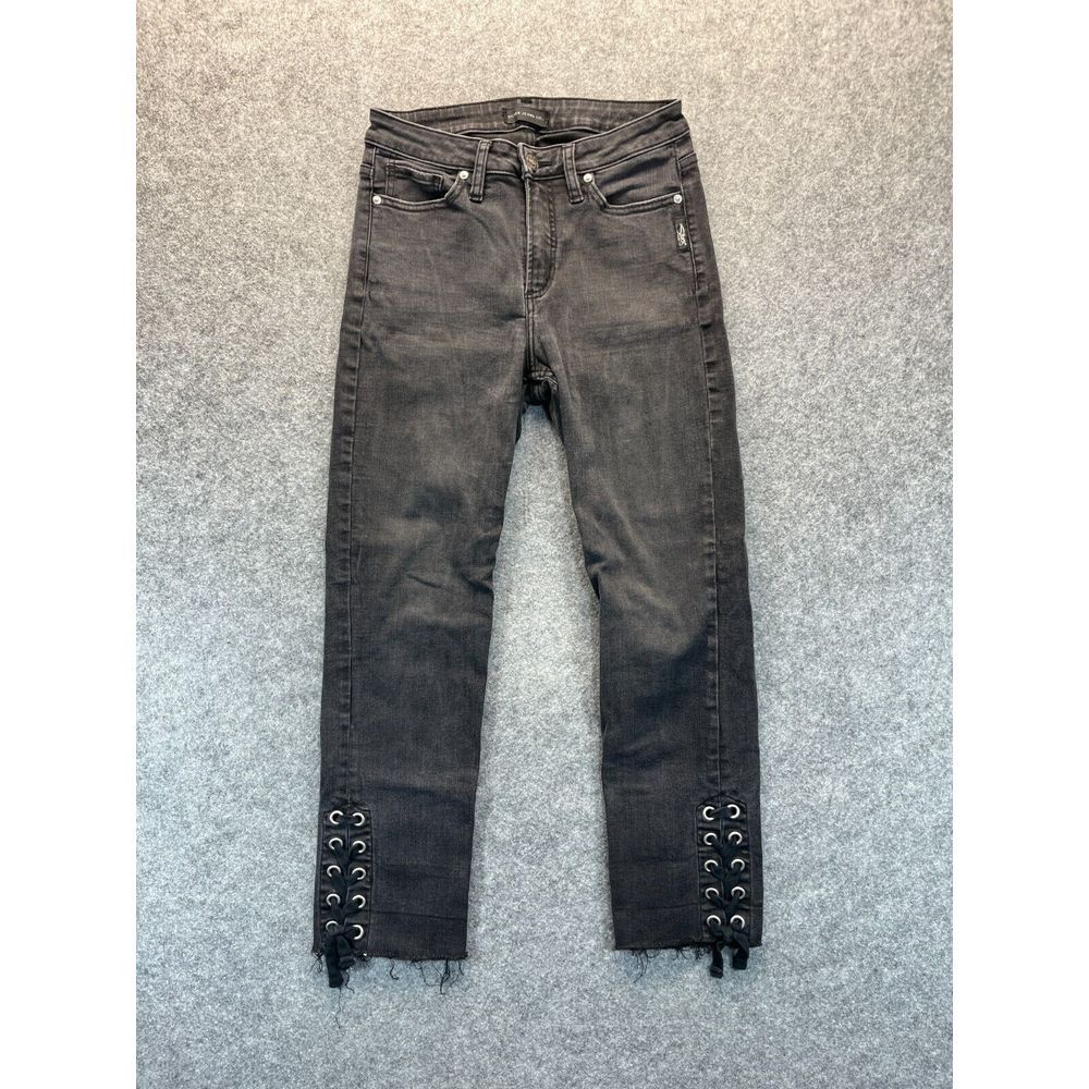 Silver Jeans Women's 28x26 Mazy Slim Straight Black Stretch Denim Pants‎